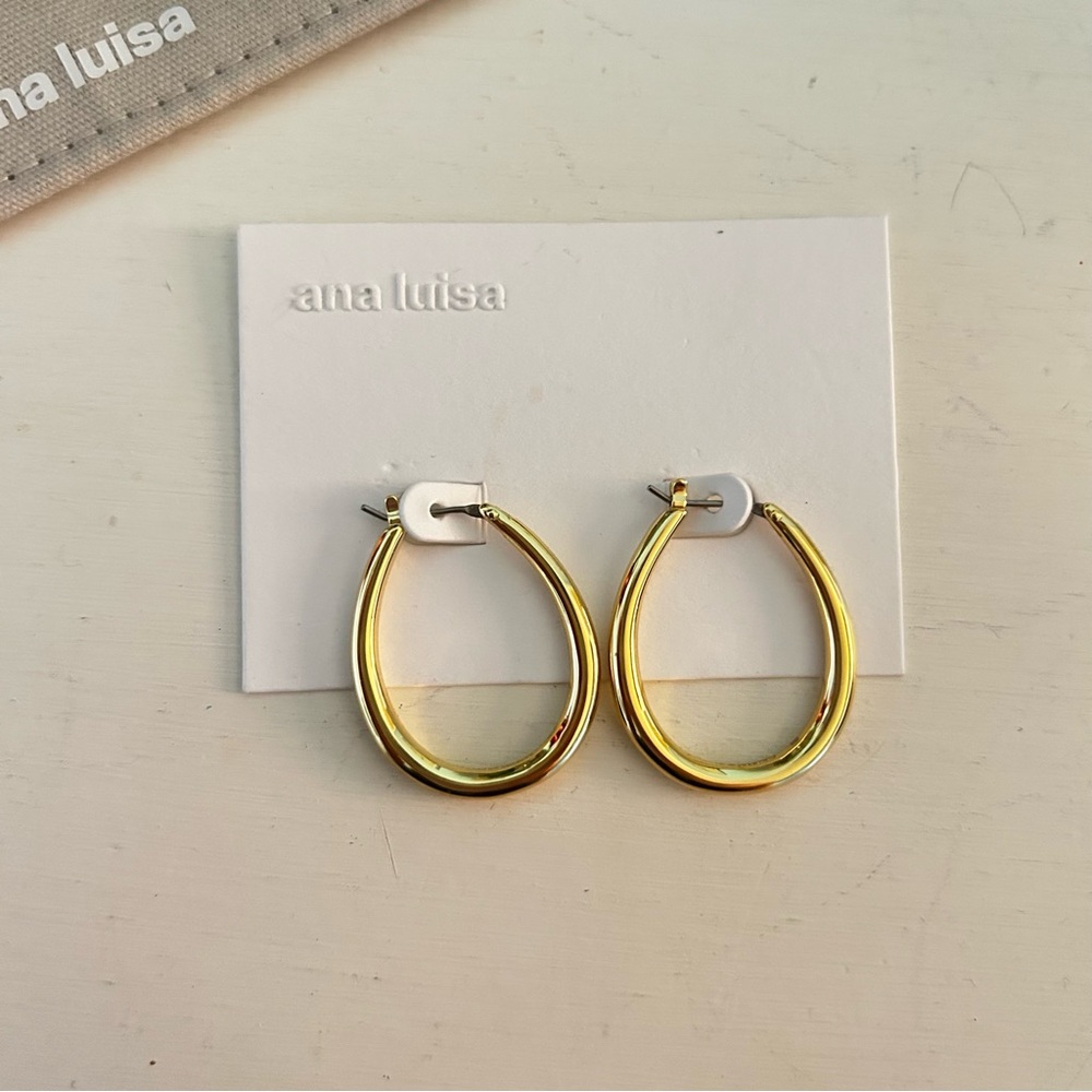 Ana Luisa Gold Cuidado Hoop Earrings NWT